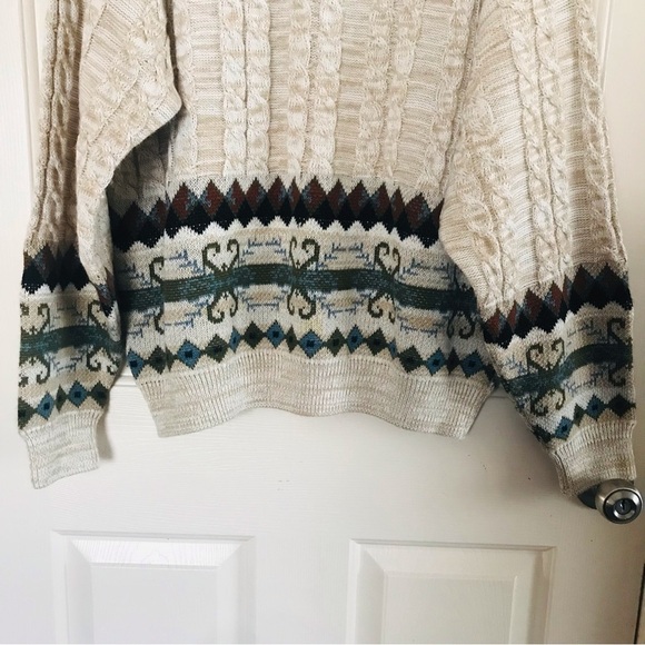 Cape Cod MensVintage Cable knit Crewneck Sweater Size Large - Picture 4 of 13